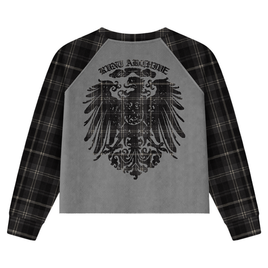 Plaid Thermal Waffle Knit Black