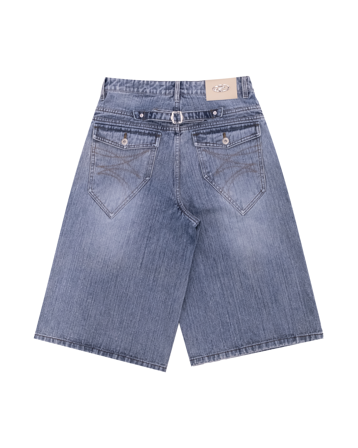 Slub Denim Baggy Jorts Blue