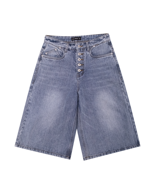 Slub Denim Baggy Jorts Blue