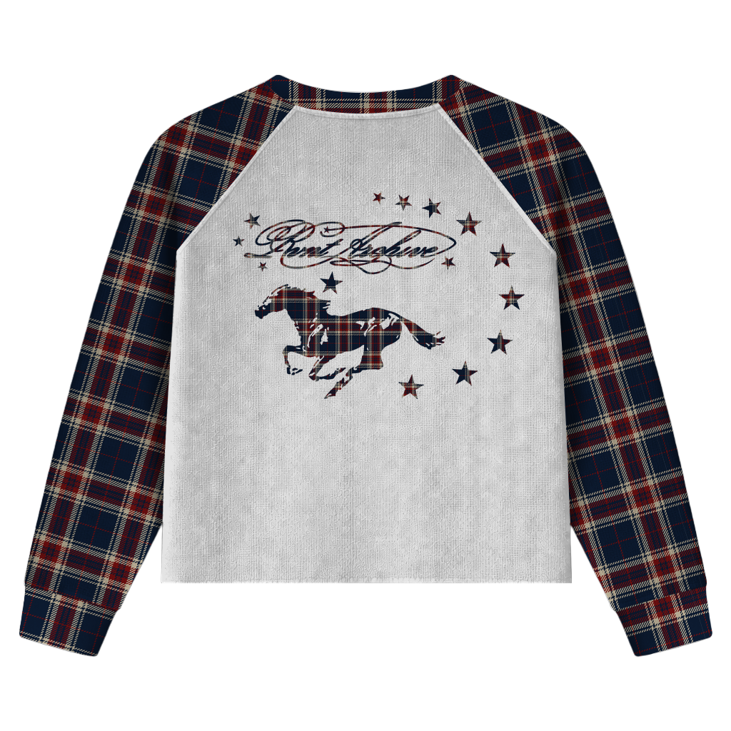 Plaid Thermal Waffle Knit Navy/Red