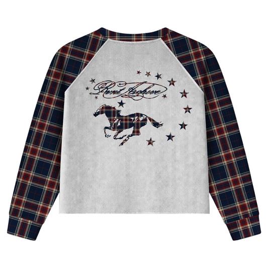 Plaid Thermal Waffle Knit Navy/Red