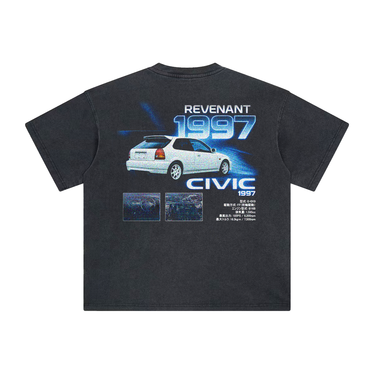 REVENANT Civic EK9 Tee in Washed Black