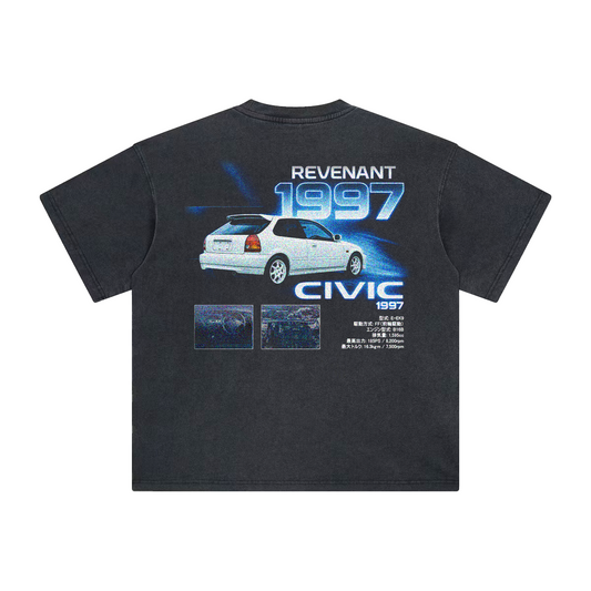 REVENANT Civic EK9 Tee in Washed Black