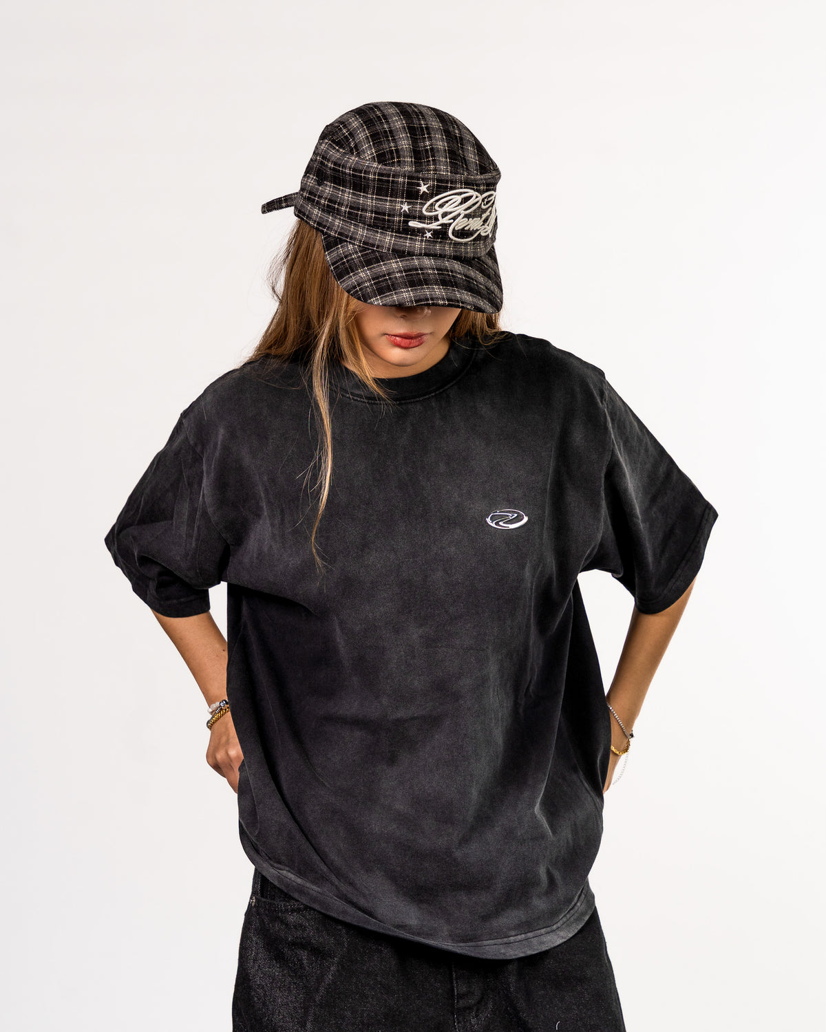 Boxy Cropped Tee in Sun Faded Black