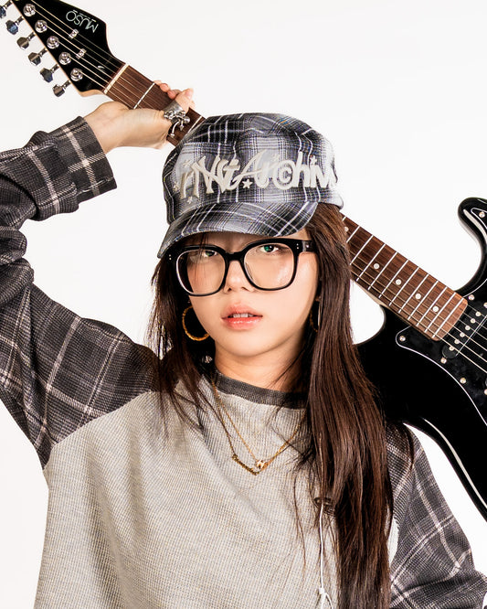 RVNTARCHIVE PLAID CAP WHITE