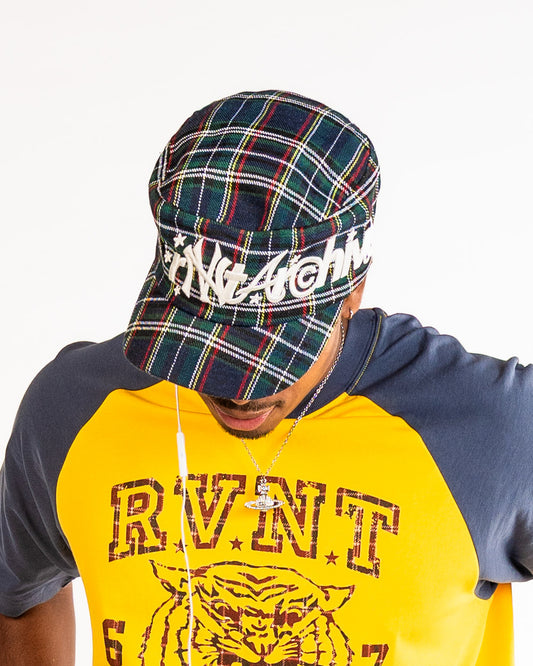 RVNTARCHIVE TARTAN CAP GREEN