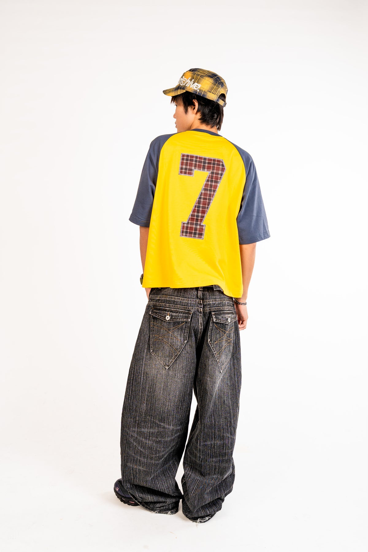 Slub Denim Engineered Baggy Jeans Black