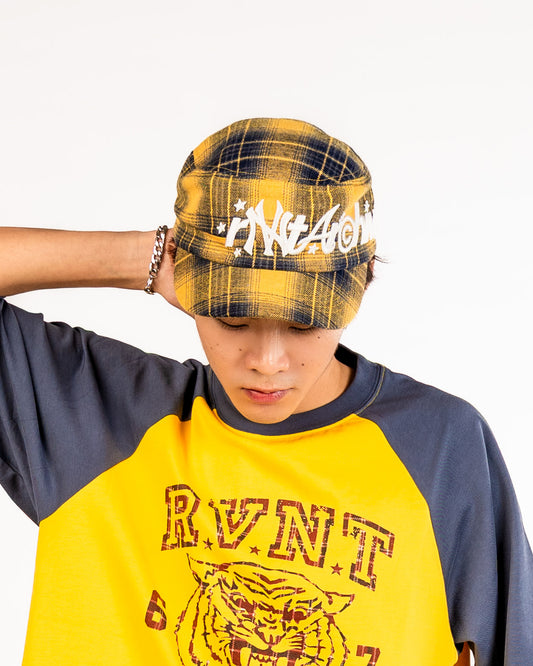 RVNTARCHIVE PLAID CAP YELLOW