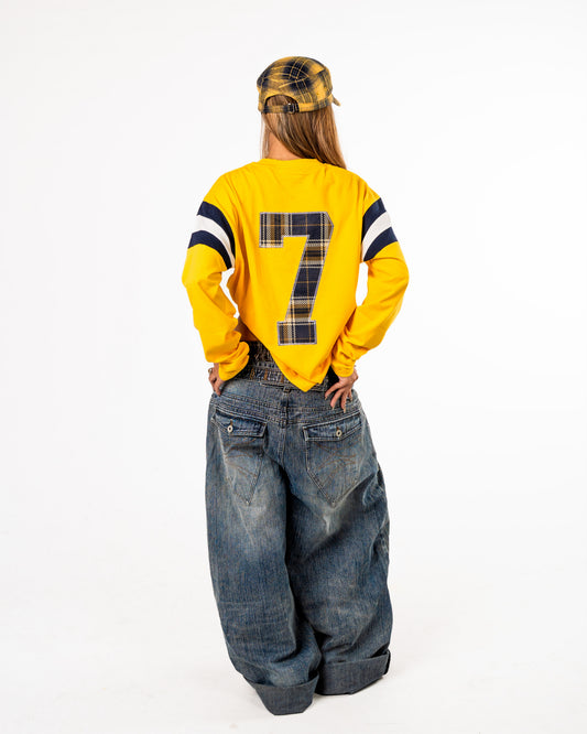 COLLEGE PANELLED LONG SLEEVE YELLOW
