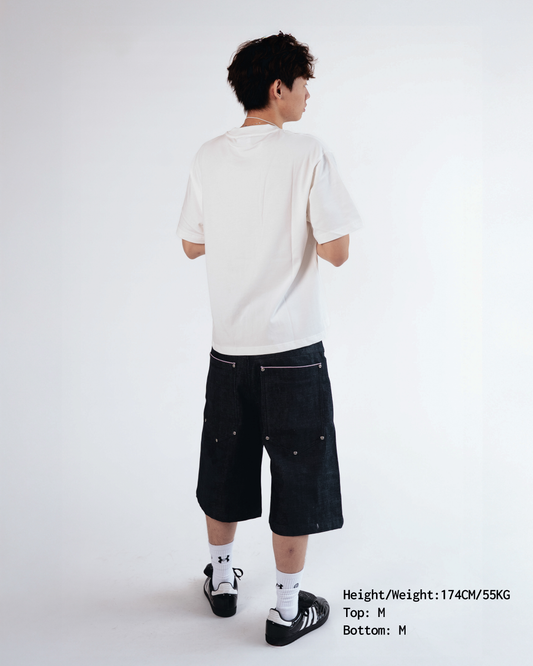 Raw Selvedge Denim Baggy Jorts - Indigo