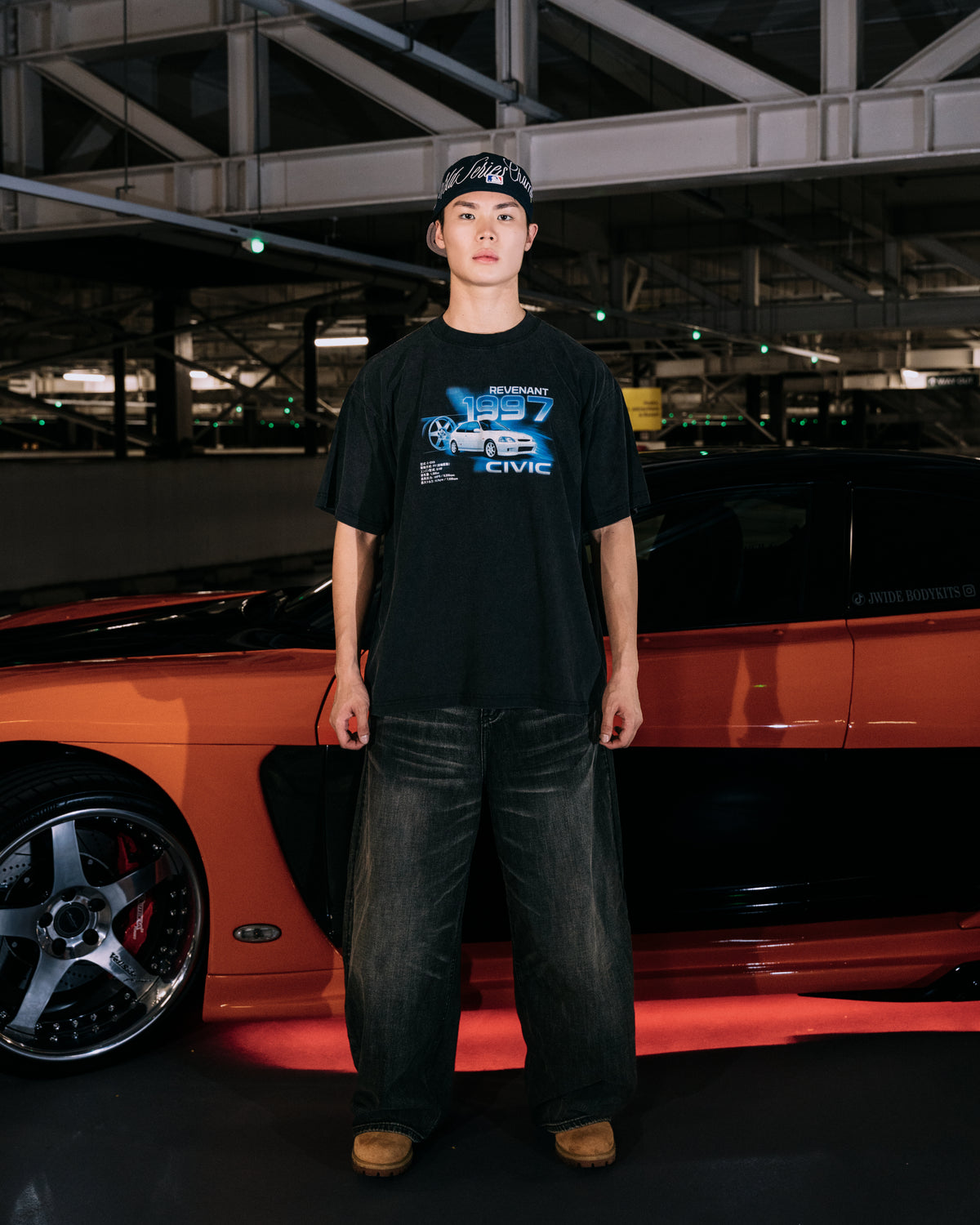 REVENANT Civic EK9 Tee in Washed Black