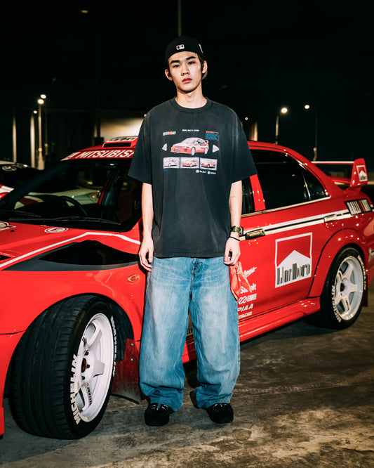 Mitsubishi WRC Tee in Faded Black