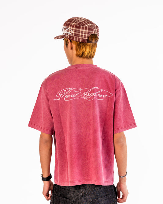 "Year of Horse" Sun Faded Washed Tee in Red