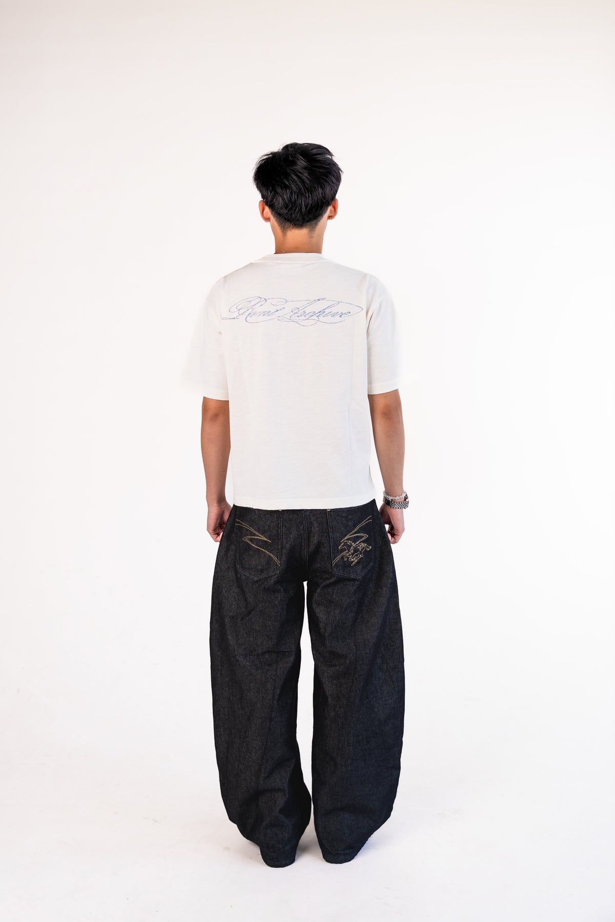 "Year of Horse" Cotton Slub Tee in White