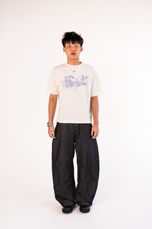 "Year of Horse" Cotton Slub Tee in White