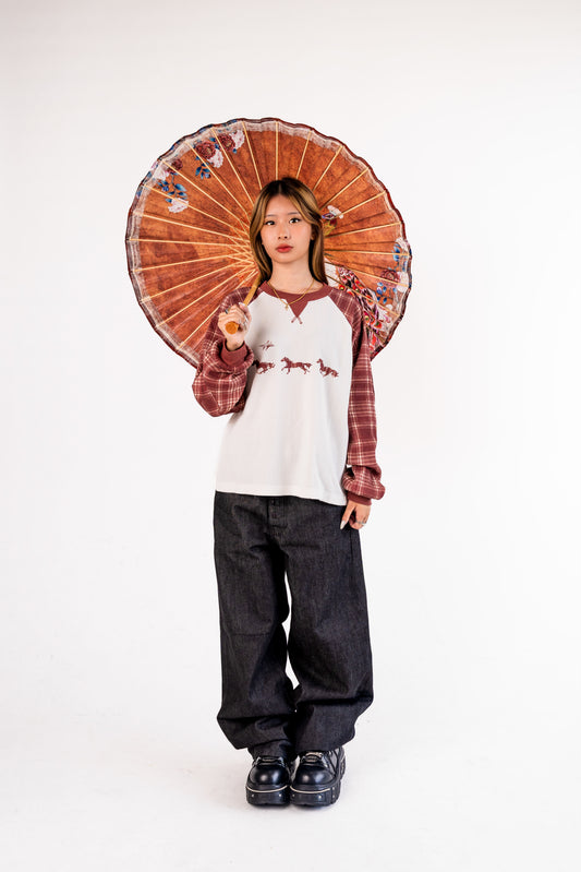 "Year of the Horse" Plaid Thermal Waffle Knit