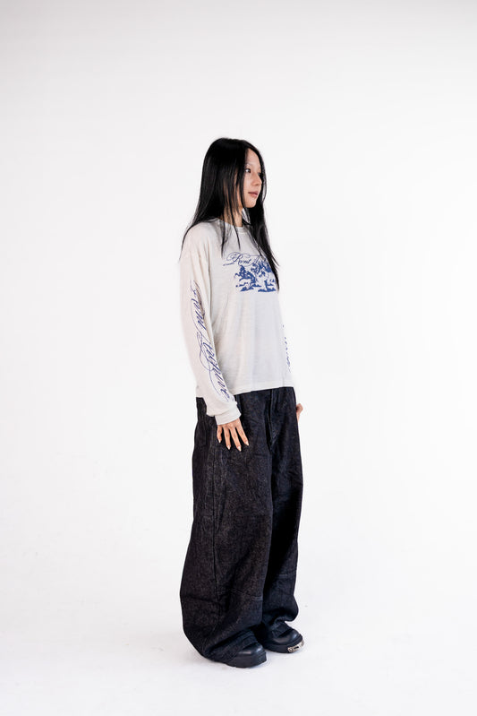 "Year of the Horse" Script Long Sleeve in White