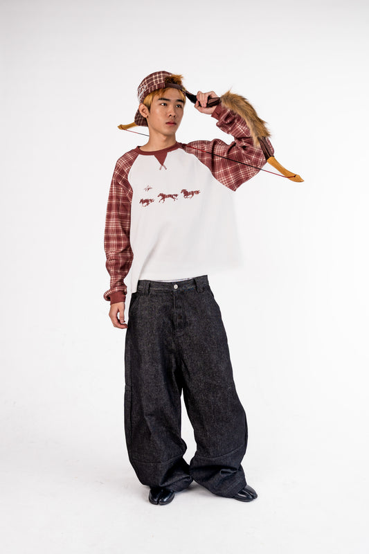 "Year of the Horse" Plaid Thermal Waffle Knit
