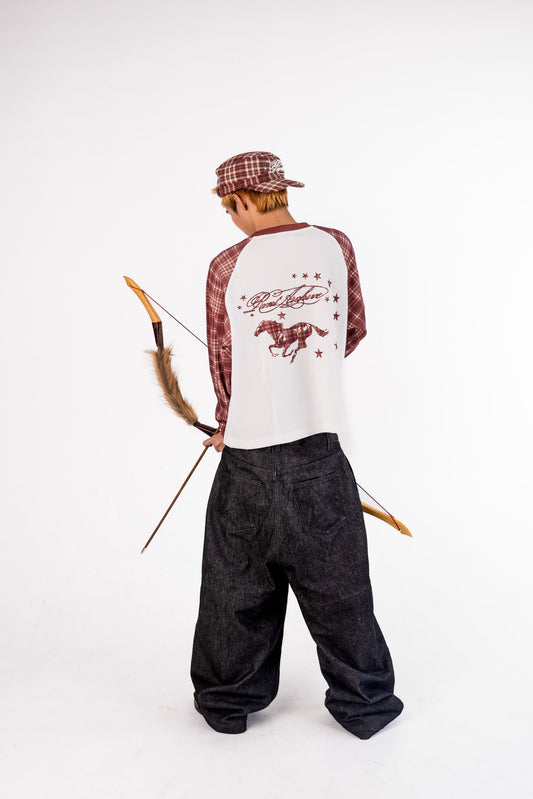 "Year of the Horse" Plaid Thermal Waffle Knit