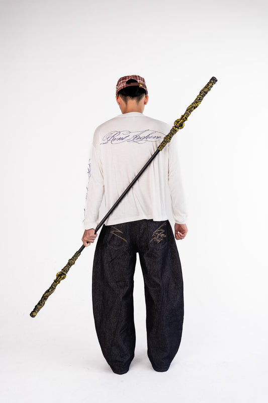 "Year of the Horse" Script Long Sleeve in White