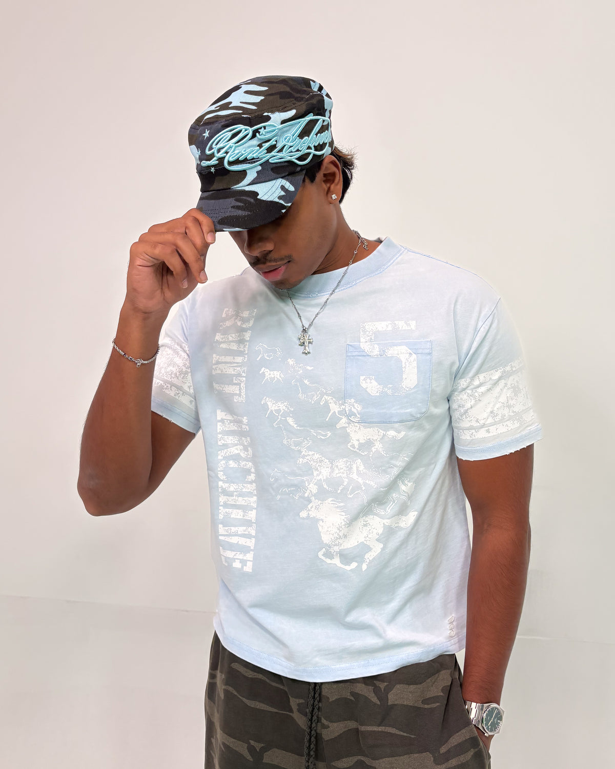 RVNTARCHIVE CAMO CAP BLUE