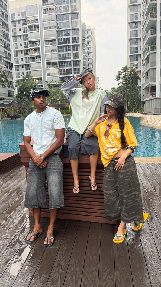 Baggy Sweat Shorts Camo Green