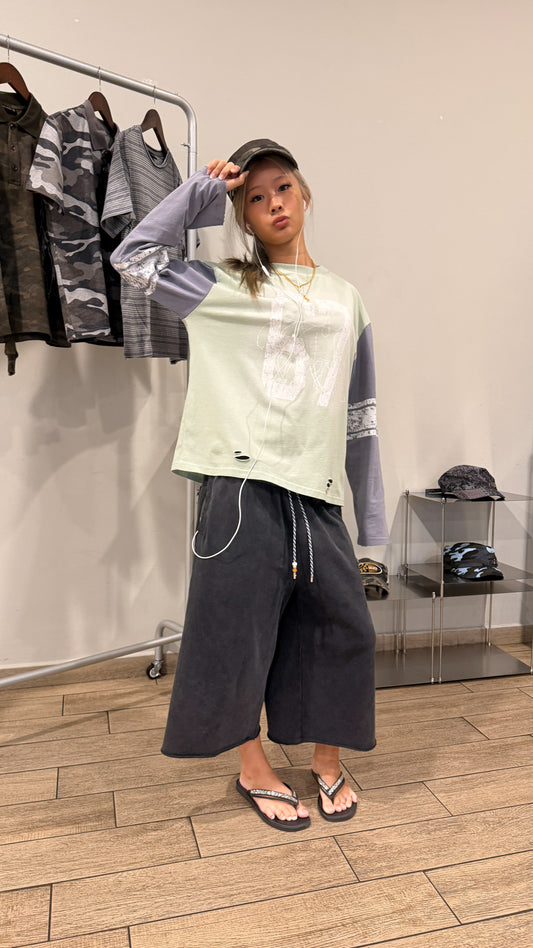 Baggy Sweat Shorts Washed Black