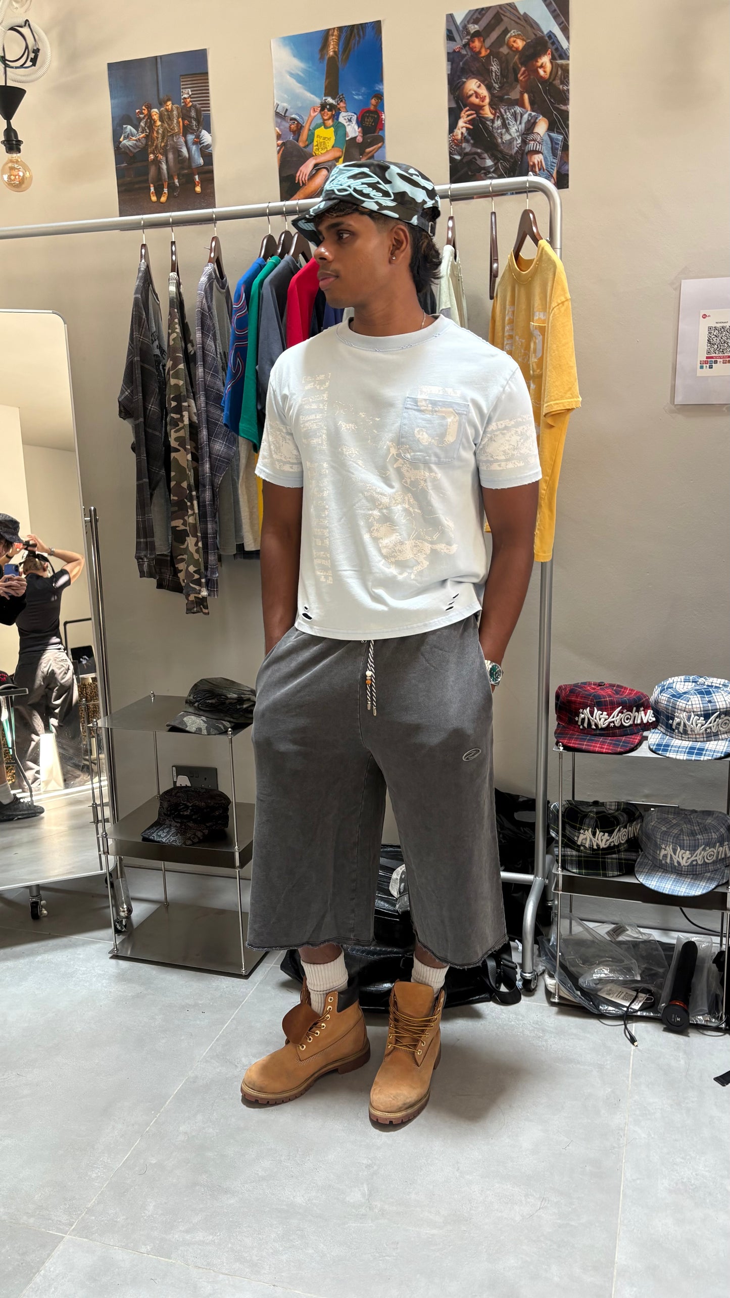 Baggy Sweat Shorts Washed Black