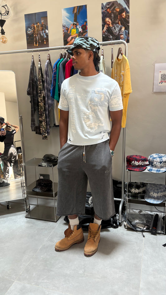 Baggy Sweat Shorts Washed Black