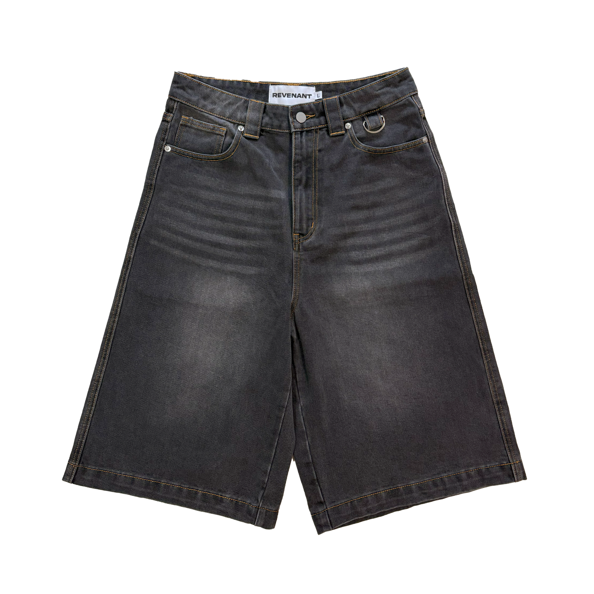 BAGGY DENIM JORTS in Ash Black – RVNT ARCHIVE
