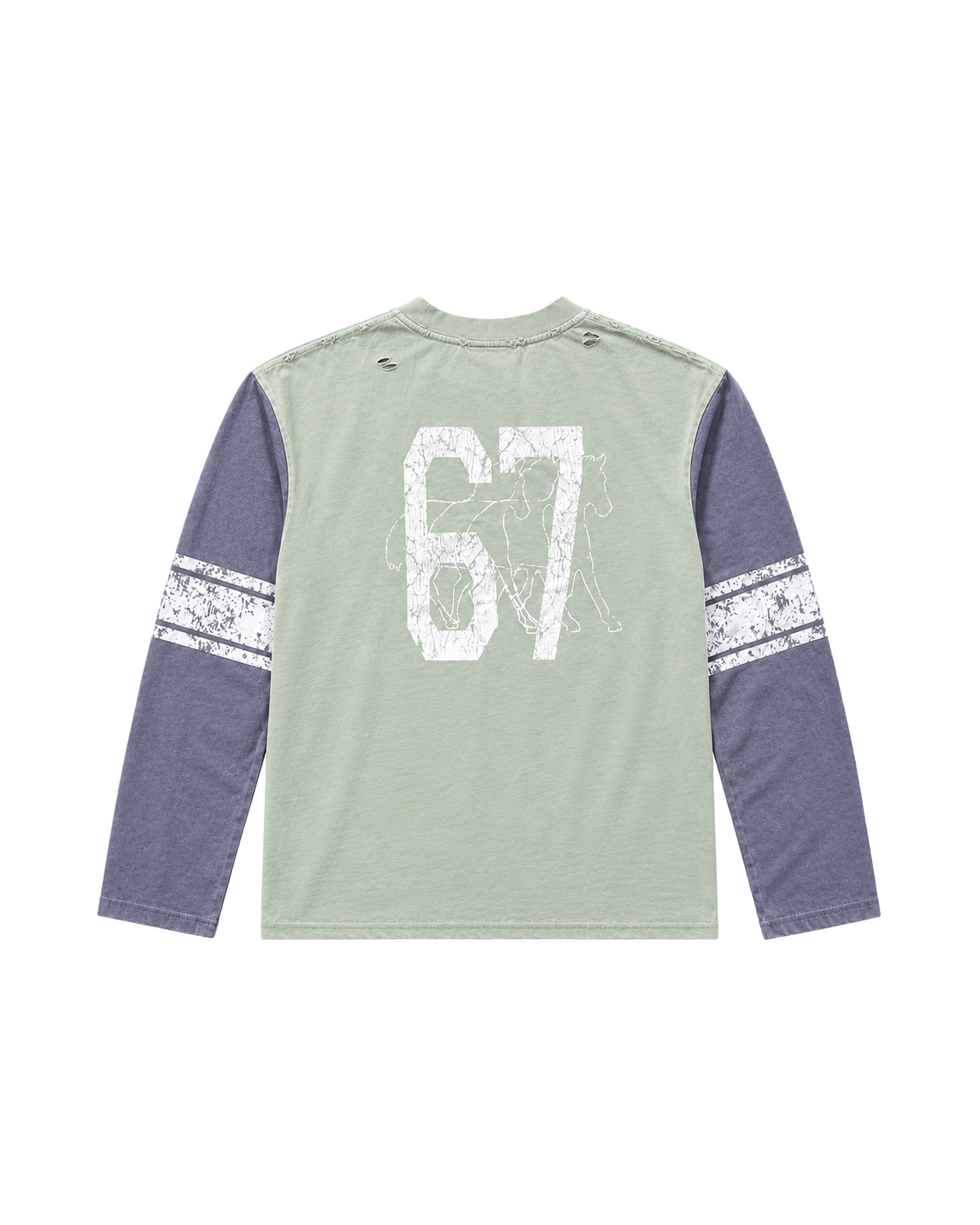 Washed Contrast Long Sleeve Mint Green