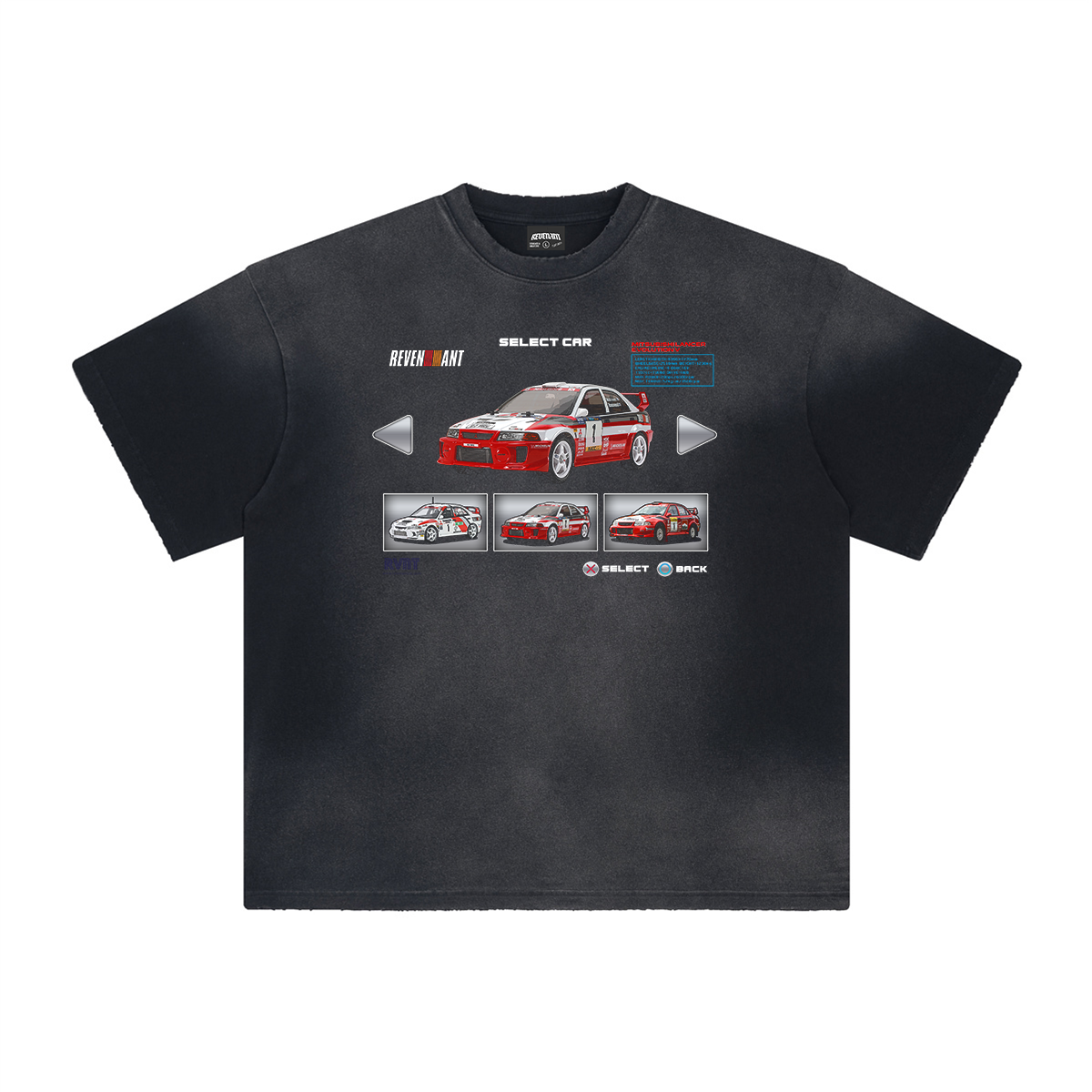 Mitsubishi WRC Tee in Faded Black