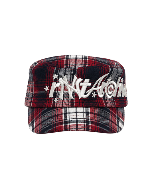 RVNTARCHIVE PLAID CAP RED/NAVY