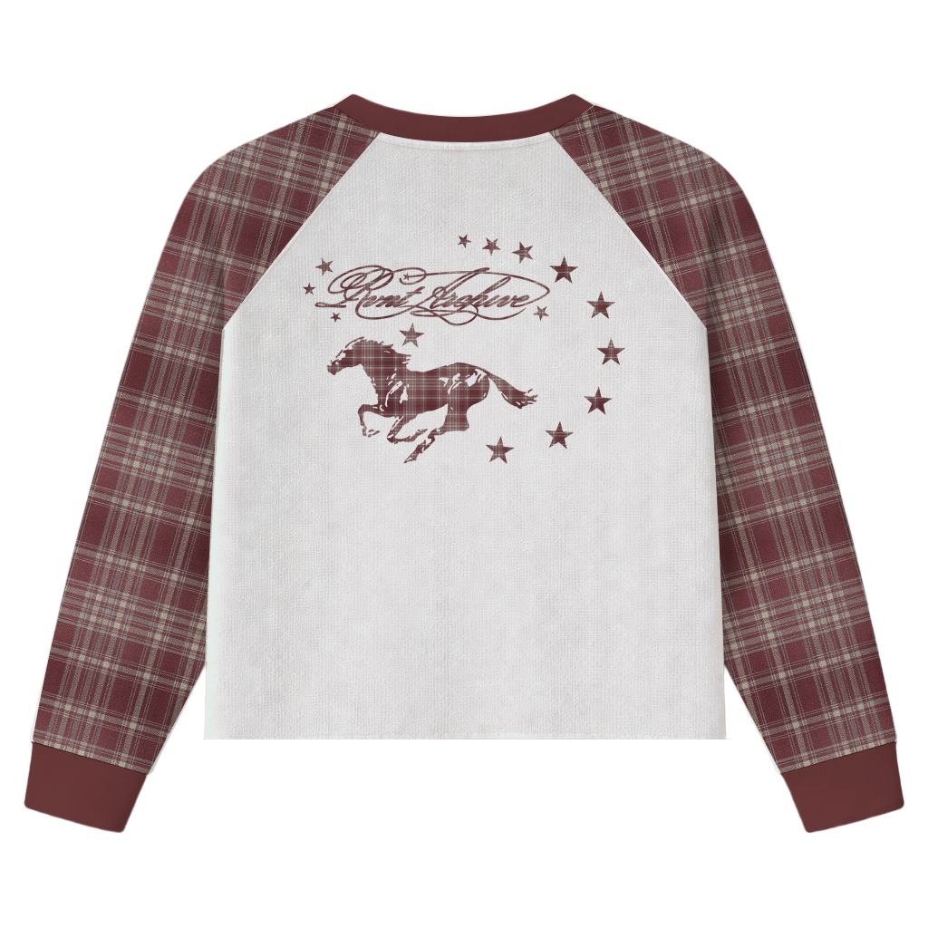 "Year of the Horse" Plaid Thermal Waffle Knit