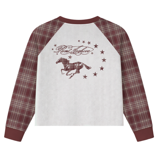 "Year of the Horse" Plaid Thermal Waffle Knit