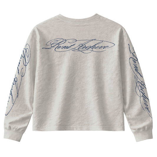 "Year of the Horse" Script Long Sleeve in White
