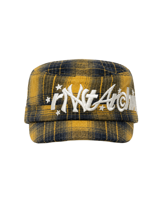 RVNTARCHIVE PLAID CAP YELLOW