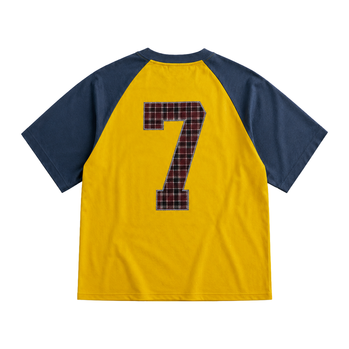COLLEGE RAGLAN TEE YELLOW/BLUE
