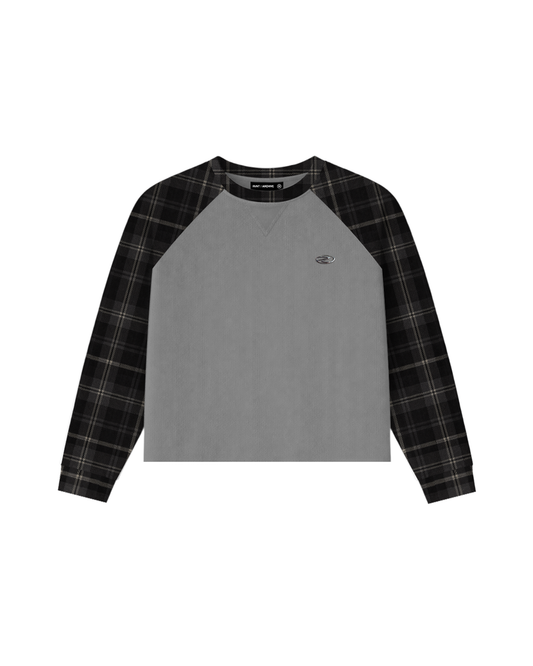 Plaid Thermal Waffle Knit Black