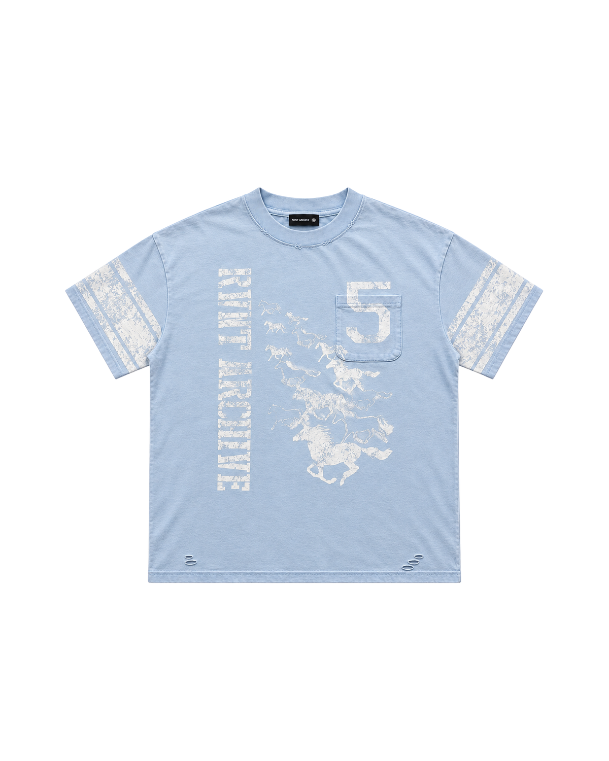 Washed Summer Pocket Tee Sky Blue