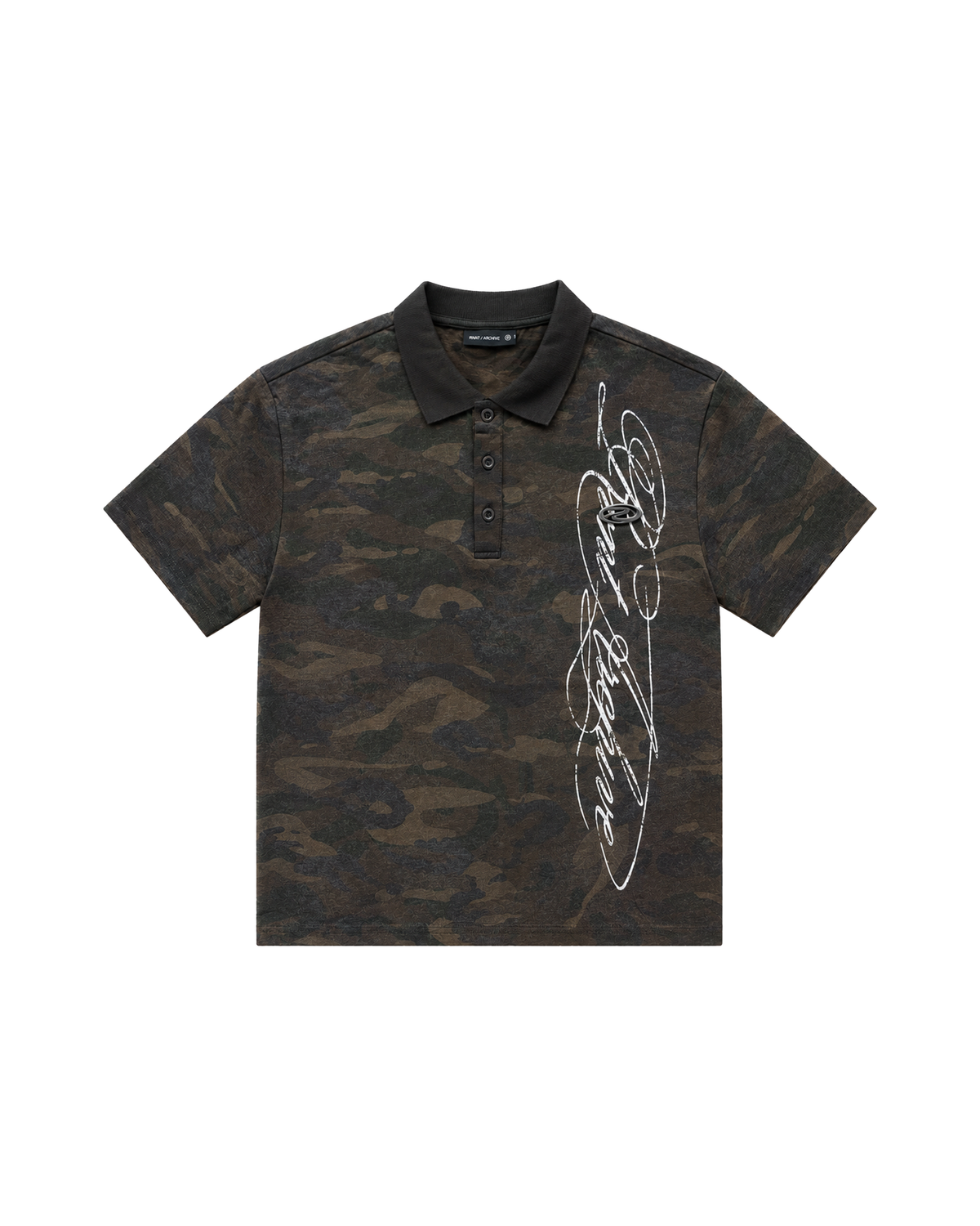 Camo Short Sleeve Washed Polo Green