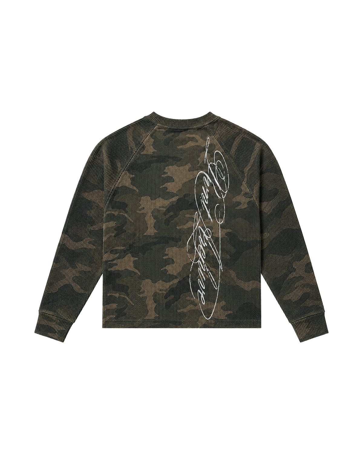 Camo Waffle Knit Long Sleeve Green