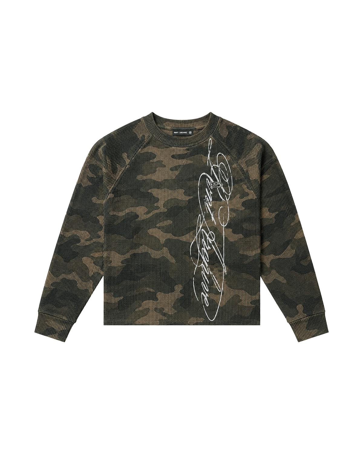 Camo Waffle Knit Long Sleeve Green