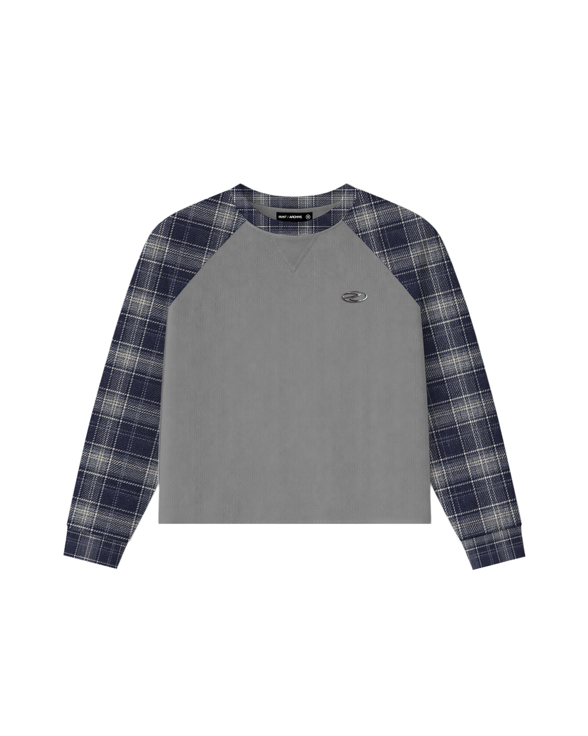 Navy Plaid Thermal Waffle Knit