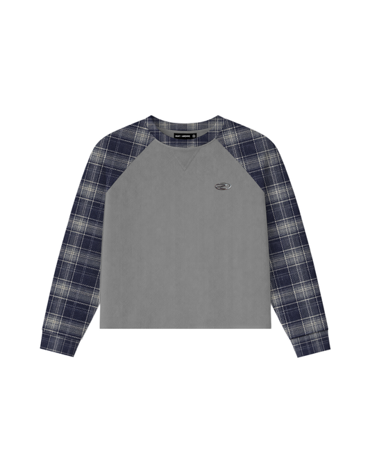 Navy Plaid Thermal Waffle Knit