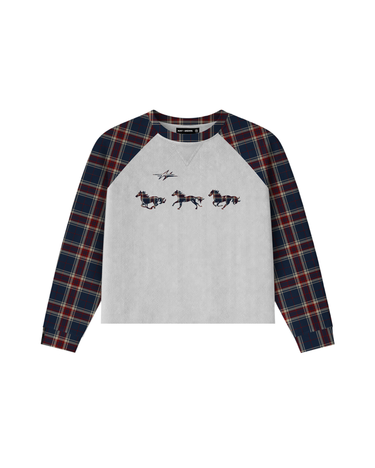 Plaid Thermal Waffle Knit Navy/Red