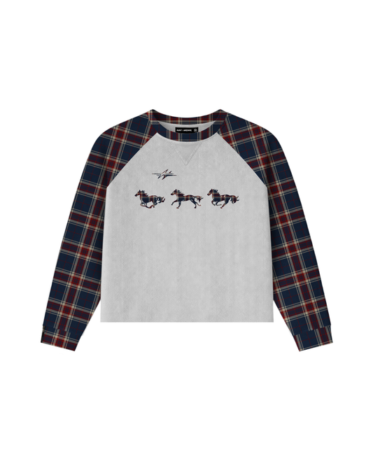 Plaid Thermal Waffle Knit Navy/Red