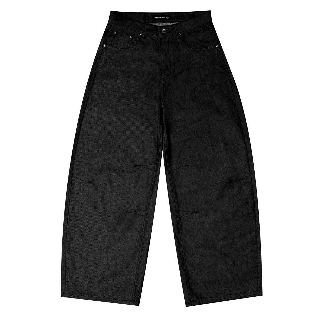 Raw Denim Baggy Jeans "Year of the Horse" Edition - Black