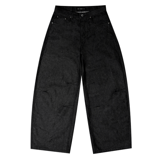 Raw Denim Baggy Jeans "Year of the Horse" Edition - Black