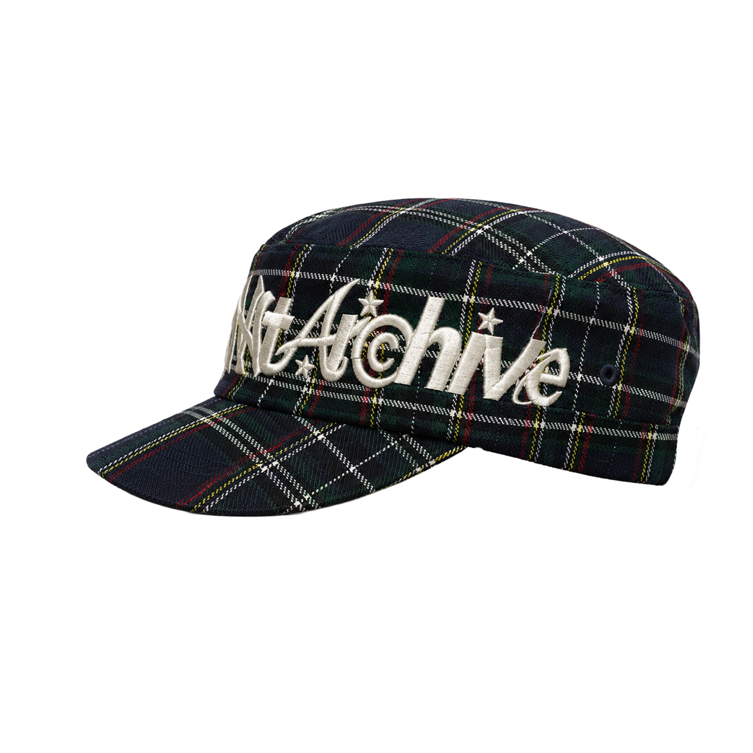 RVNTARCHIVE TARTAN CAP GREEN